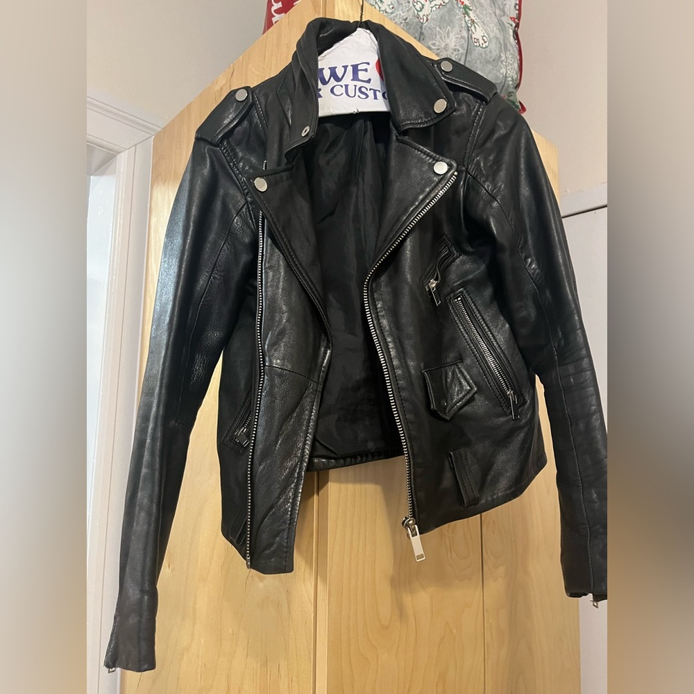 Zara Medium Black Leather jacket.
